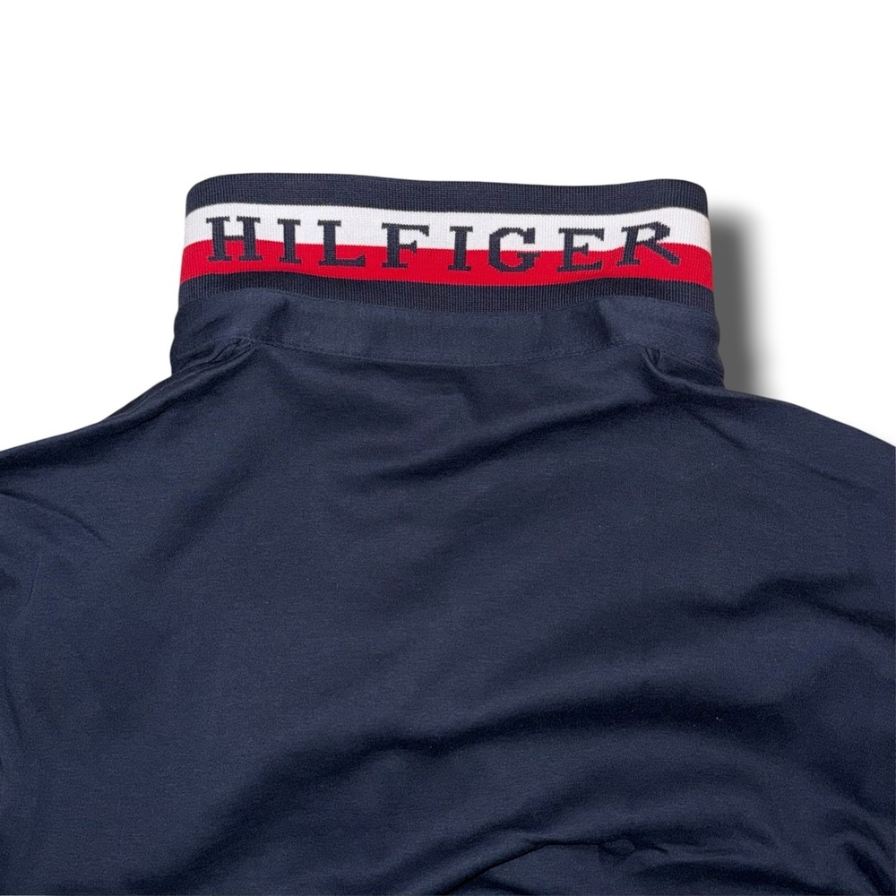Tommy Hilfiger Mens Navy Blue Short Sleeve Polo Shirt Branded Collar XL NWT